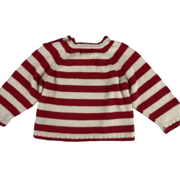 1989 Place Red & White Striped Christmas Reindeer Knit Sweater 12 M… - Picture 8 of 11